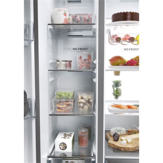 Haier SBS 90 Series 7 American Fridge Freezer - Silver - Inside shot